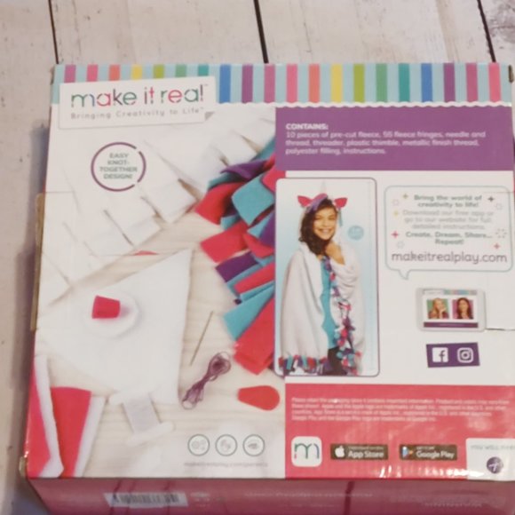 Kids Crafts Kit Unicorn Hoodie Blanket Wearable Unicorn Hooded Blanket New - Picture 2 of 2